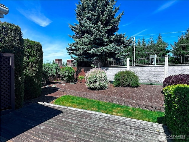 view of yard with fence