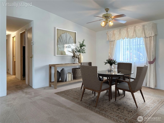 2610 E Section St Unit 120, Mount Vernon, WA 98274 - dining space with light carpet and a ceiling fan