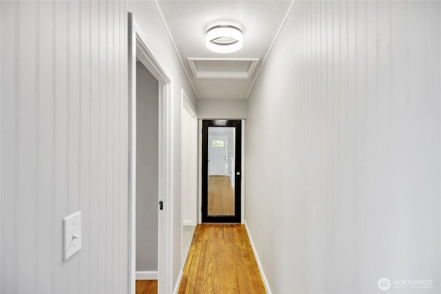 240 Willow St, Bremerton, WA 98310 - hallway with attic access, light wood-type flooring, and baseboards