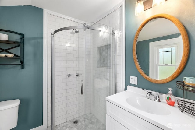 1812 N Pearl St, Centralia, WA 98531 - bathroom with a shower stall, toilet, and vanity