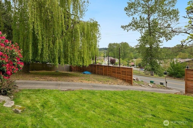 view of yard featuring fence