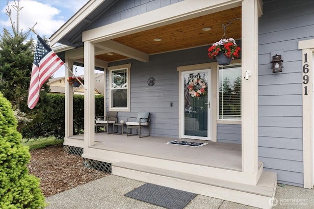 property entrance with a porch