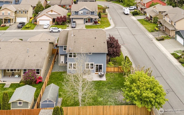 drone / aerial view with a residential view