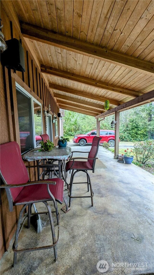 view of patio with outdoor dining area