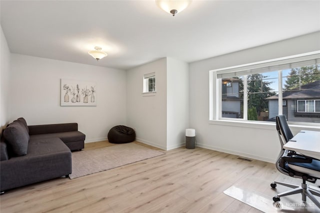 13218 106th Pl NE, Kirkland, WA 98034 - office featuring baseboards, light wood finished floors, and visible vents