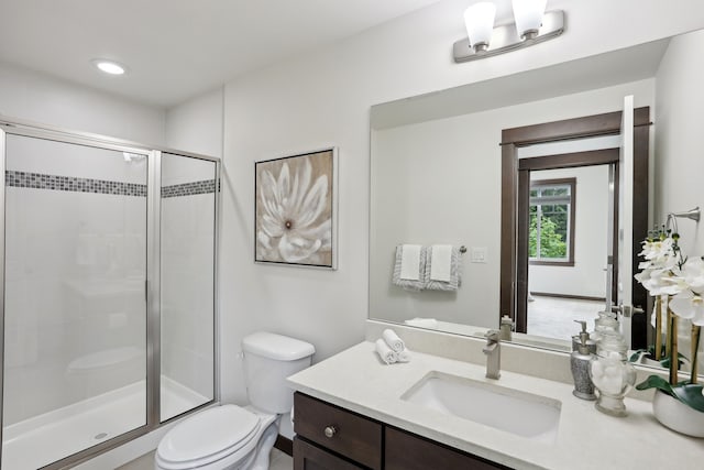 14835 NE 11th Pl, Bellevue, WA 98007 - full bathroom featuring a shower stall, toilet, and vanity