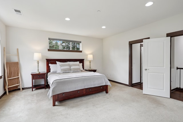 14835 NE 11th Pl, Bellevue, WA 98007 - bedroom featuring light colored carpet, recessed lighting, and baseboards