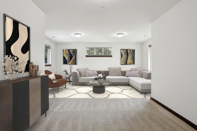 14835 NE 11th Pl, Bellevue, WA 98007 - carpeted living area featuring baseboards