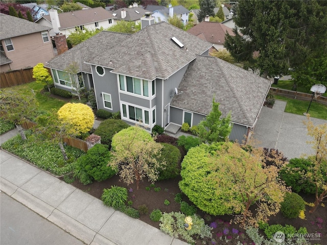 aerial view of residential area