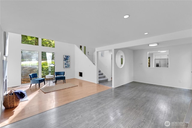 21827 4th Ave SE, Bothell, WA 98021 - entrance foyer featuring wood finished floors, stairs, and recessed lighting