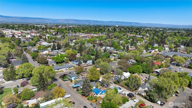 birds eye view of property featuring a residential view and a mountain view