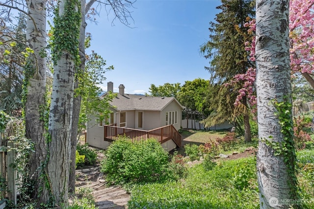 1425 Easthills Ter, East Wenatchee, WA 98802 - back of house with a chimney and a deck