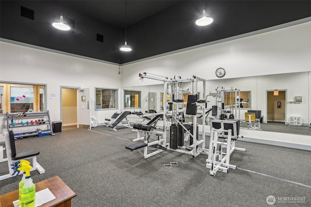 16817 Larch Way Unit B202, Lynnwood, WA 98037 - gym with a high ceiling and visible vents