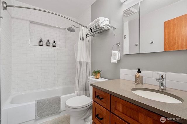 604 128th Ave SE, Bellevue, WA 98005 - bathroom with vanity, toilet, and shower / tub combo with curtain