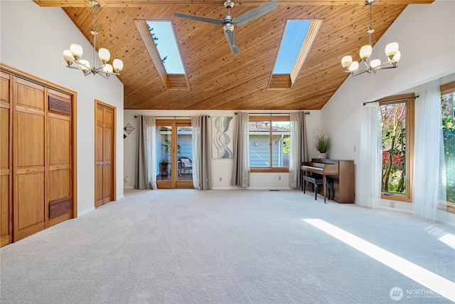 604 128th Ave SE, Bellevue, WA 98005 - interior space featuring a skylight, high vaulted ceiling, and a chandelier