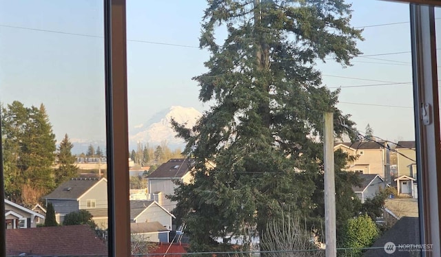 exterior details featuring a mountain view
