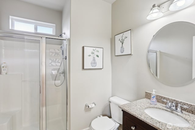 25510 SE 275th Pl, Maple Valley, WA 98038 - bathroom with a stall shower, vanity, and toilet