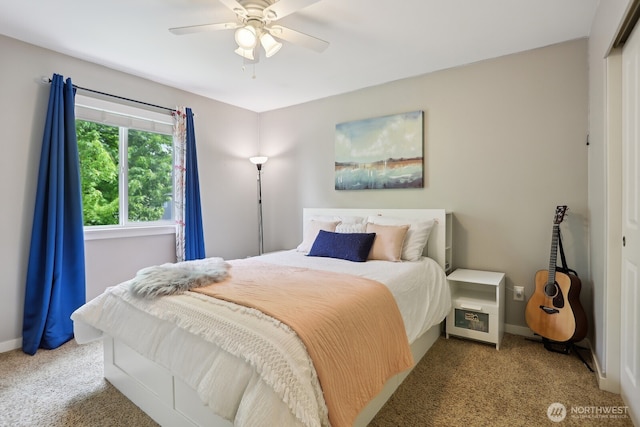 25510 SE 275th Pl, Maple Valley, WA 98038 - bedroom featuring carpet, baseboards, and ceiling fan