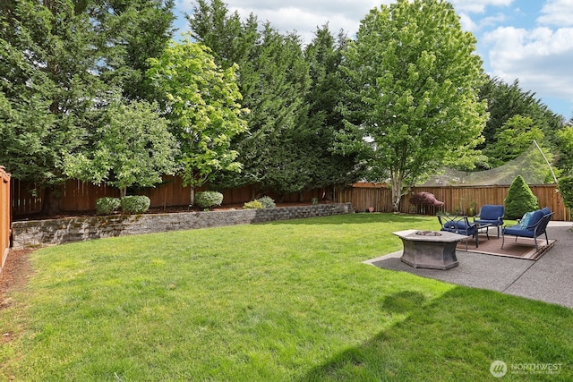 25510 SE 275th Pl, Maple Valley, WA 98038 - view of yard with a fire pit and a patio area