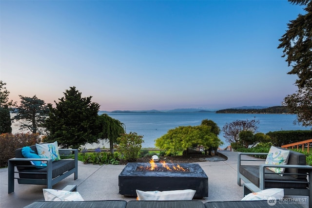 192 Fay Ln, Camano Island, WA 98282 - property view of water with a fire pit