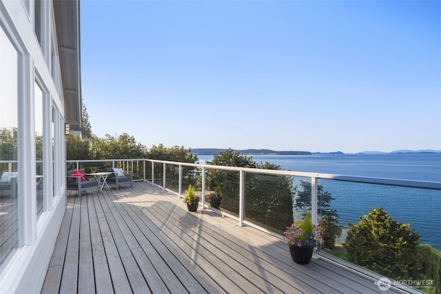 192 Fay Ln, Camano Island, WA 98282 - deck with a water and mountain view