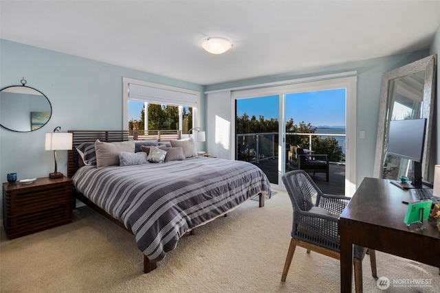 192 Fay Ln, Camano Island, WA 98282 - bedroom featuring light carpet and access to exterior