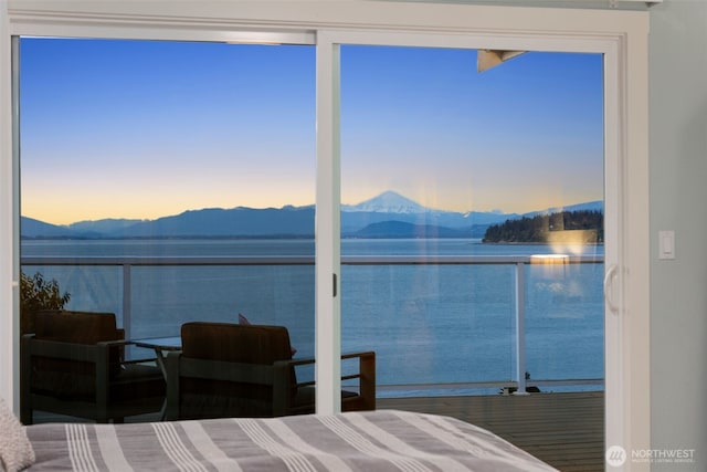 192 Fay Ln, Camano Island, WA 98282 - bedroom featuring a water and mountain view