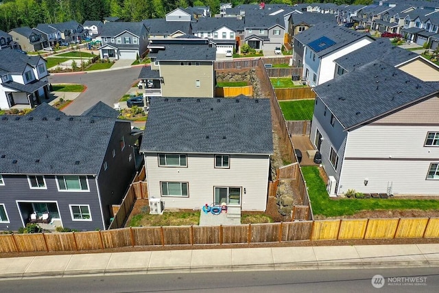 aerial view featuring a residential view