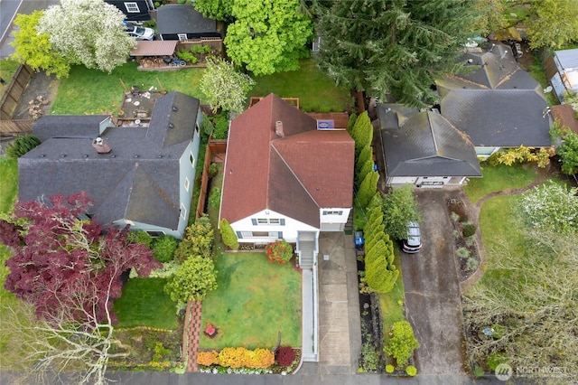 aerial view featuring a residential view