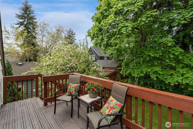 wooden deck featuring fence