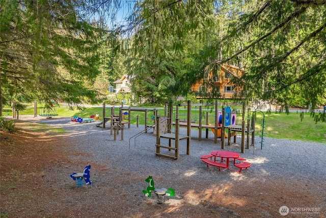 view of community jungle gym