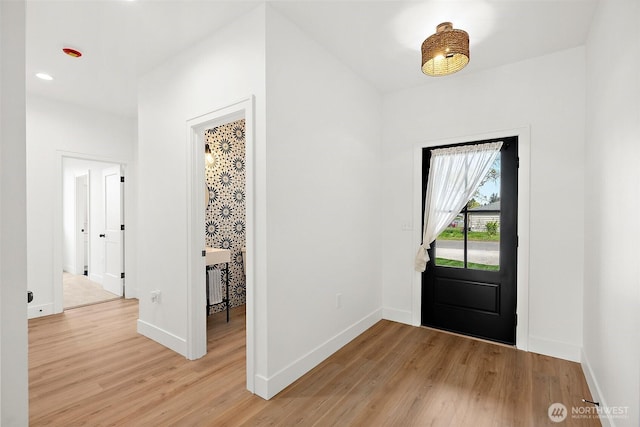 1322 114th St S, Tacoma, WA 98444 - foyer entrance with light wood-style floors, baseboards, and recessed lighting