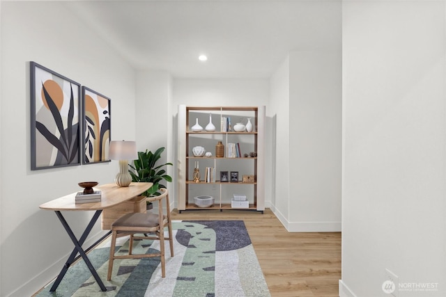1322 114th St S, Tacoma, WA 98444 - office space featuring baseboards, recessed lighting, and wood finished floors