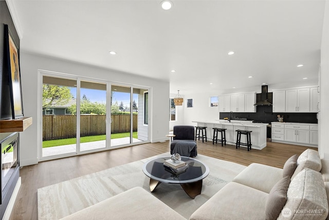 1322 114th St S, Tacoma, WA 98444 - living area featuring light wood-type flooring and recessed lighting