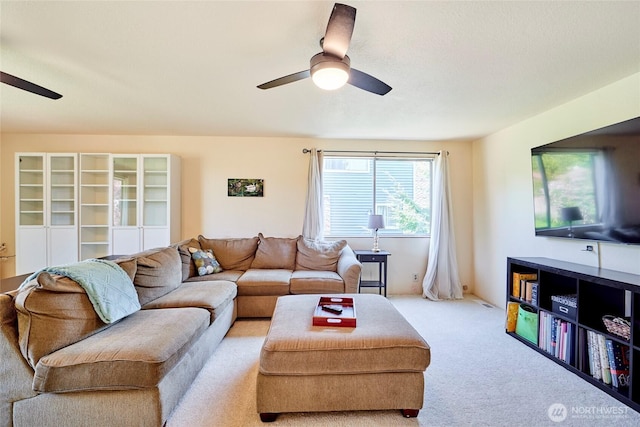 972 16th Ct, Mukilteo, WA 98275 - living area with a ceiling fan and carpet flooring