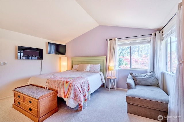 972 16th Ct, Mukilteo, WA 98275 - bedroom with baseboards, lofted ceiling, and carpet flooring