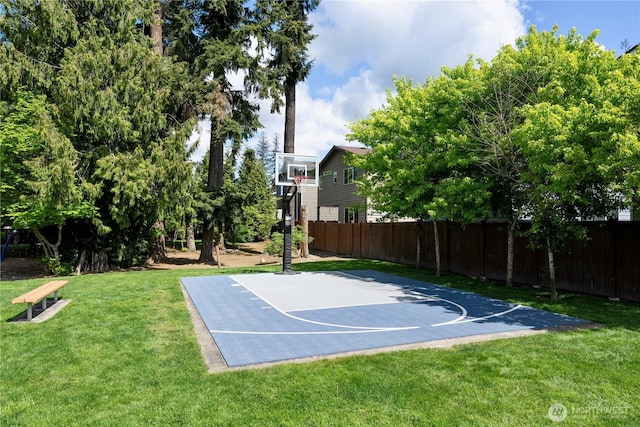 3804 193rd Pl SE, Bothell, WA 98012 - view of sport court with basketball court, fence, and a lawn