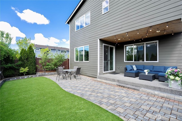 3804 193rd Pl SE, Bothell, WA 98012 - back of property with a yard, outdoor lounge area, a patio area, and fence