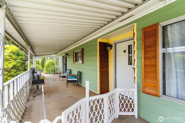 view of patio with a porch