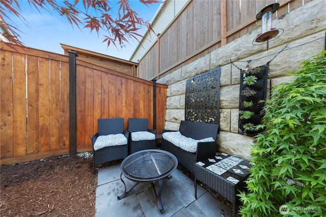 view of patio with fence