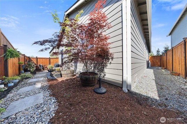 exterior space featuring a fenced backyard