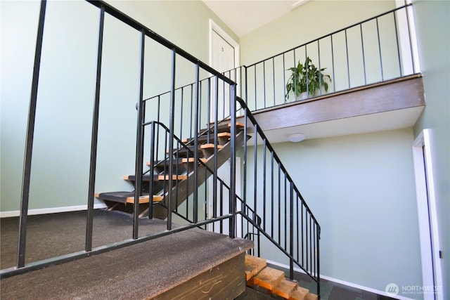 stairs with baseboards