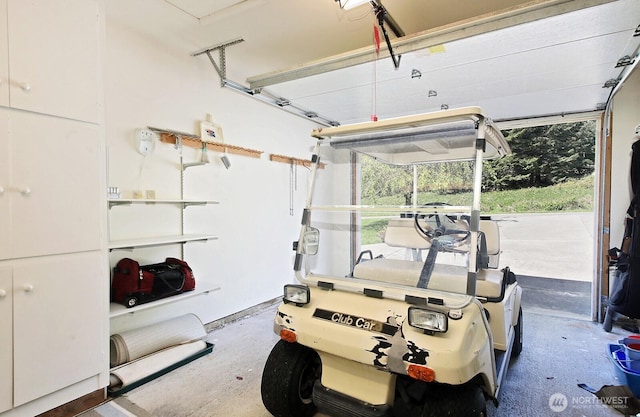 workout area with a garage and a wealth of natural light