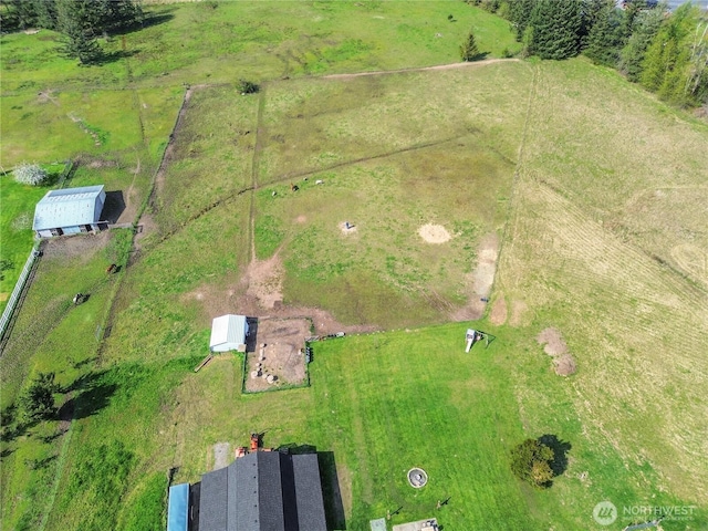aerial view with a rural view