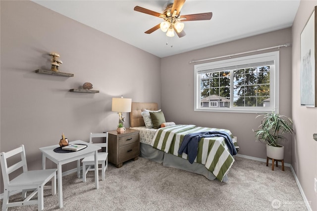 18431 Newport Dr, Arlington, WA 98223 - carpeted bedroom with baseboards and ceiling fan