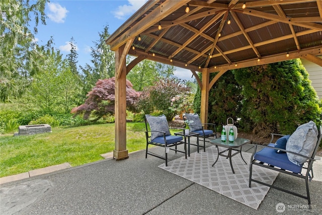 18431 Newport Dr, Arlington, WA 98223 - view of patio featuring a gazebo