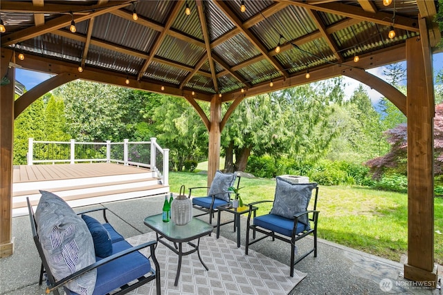 18431 Newport Dr, Arlington, WA 98223 - view of patio / terrace featuring a gazebo
