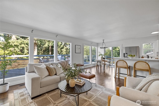 living room featuring wood finished floors