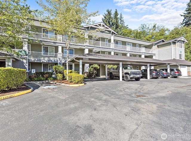 view of covered parking lot