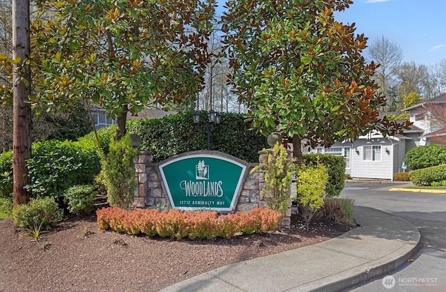 view of community sign